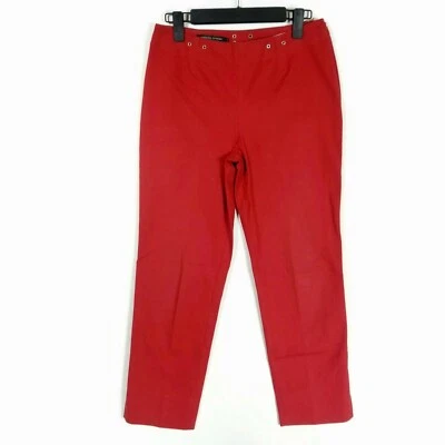 Pantalón Adrienne Vittadini Cremallera Lateral Mujer 4 Rojo Tobillo Abertura Remache Detalle 28x27 Foto 1 de 4
