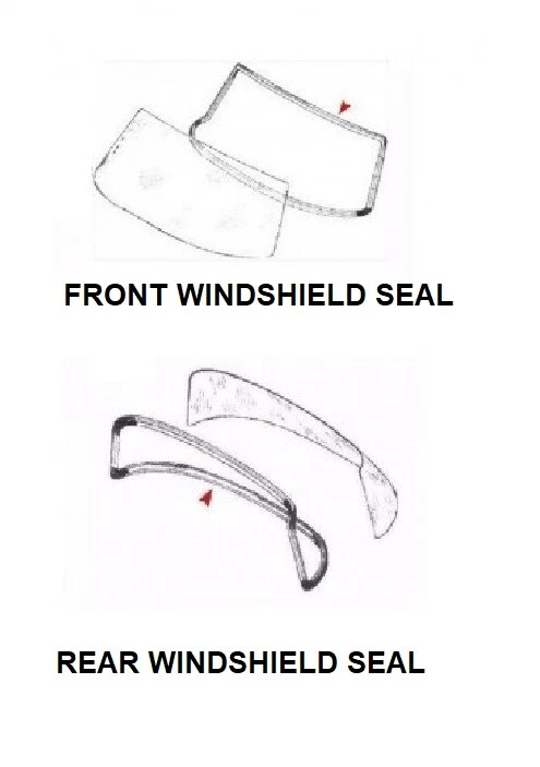 Mercedes Benz W123 - FRONT AND REAR Rubber WINDOW WINDSHIELD Seal Set OF 2 PCS - Image 1 of 1