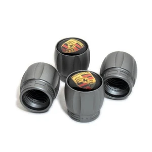 Premium Gray Sport Car Tire Air Valve Caps Stem Valve Cover For Porsche - Picture 1 of 3