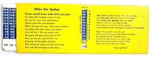 Vintage Miles Per Gallon 1951 McNeill Sliding Gas Chart - Picture 1 of 3