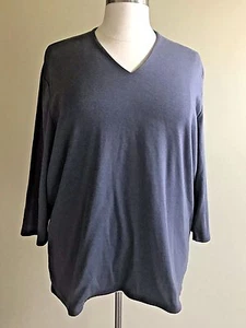 Camisa LANE BRYANT Talla Grande 26/28 Gris Cuello en V Tejido Pesado Mangas 3/4 - Imagen 1 de 5