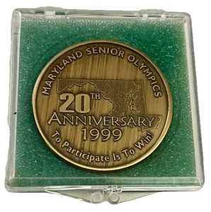 Maryland Senior Olympics Commemorative Coin In Case 20th Anniversary 1999 Rare - Picture 1 of 6