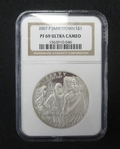 2007 Commemorative Silver Dollars NGC PF69 Ultra Cameo - Jamestown A2 - Picture 1 of 2