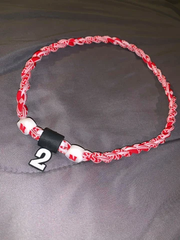 NEBRASKA CORNHUSKERS Red 22"  ADRIAN MARTINEZ #2 Double Rope NECKLACE NEW! FAST! Cover