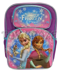 DISNEY'S FROZEN BACKPACK! PURPLE & BLUE LINING SISTERS GIRLS SCHOOL BAG 16" NWT - Picture 1 of 3