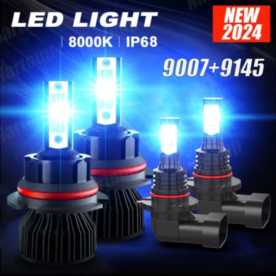 For 2001-2007 Dodge Grand Caravan 4X LED Headlight Bulbs Hi/Lo + Fog Light Blue Foto 1 de 4