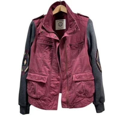 LA сердца женщин высоты шеи вышитый общего назначения куртка богемное Southwest бордовый M - Изображение 1 из 4