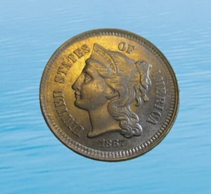 ETATS-UNIS 3 CENTS NICKEL 1867 KM 95 #5165# - Photo 1/2