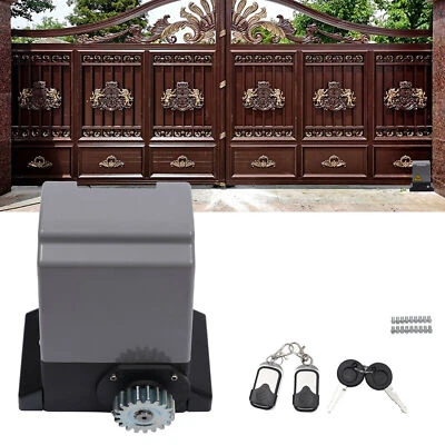 1200kg 550W Automatic Sliding Gate Opener Kit Chain Drive with 2 Remotes IP44 US - Image 1 of 4