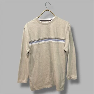 Architect Basic T-Shirt Herren Large Langarm meliert hellbraun gestreift Rundhals - Bild 1 von 3