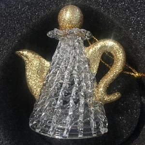 GLASS BLOWN & GOLD GLITTER PITCHER ORNAMENT - Picture 1 of 4
