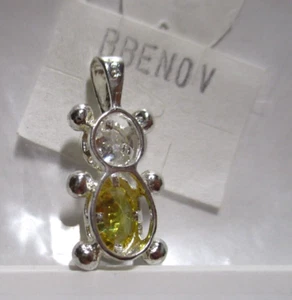 "OSO DE PIEDRA DE NACIMIENTO" - NOVIEMBRE - Dije de plata 925 - Piedra de nacimiento TOPACIO CIRCONITA - NUEVO - Imagen 1 de 2