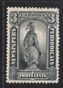 1875 US Newspaper & Periodical Stamps - PR34, 3c Gray Black MNH NGAI CBN VF/XF