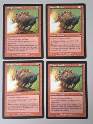 4x Dragon Breath - Mtg Scourge SCG Common 2 Excellent (EX) 2 Good (GD) - Imagen 1 de 2