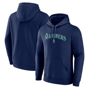 Sudadera con capucha suéter barrido serie Seattle Mariners azul marino para hombre - Imagen 1 de 3