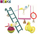 BEAKS 6 PACK ASSORTED SMALL BIRD TOYS  BUDGIE CAGE TOY LADDER MIRROR SWING BELL