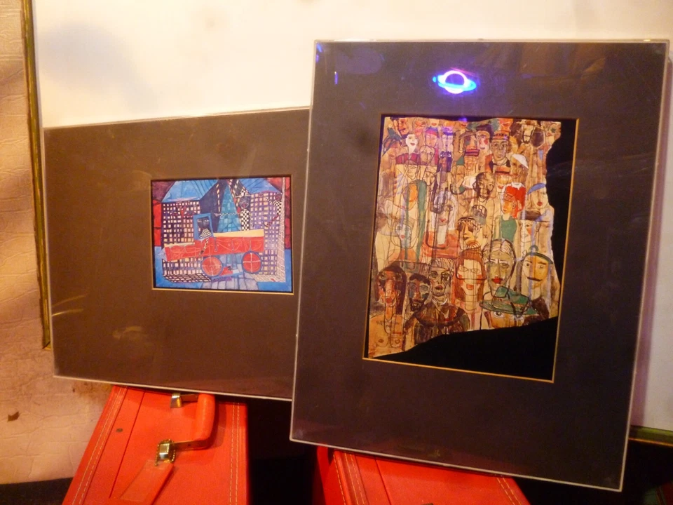 LOT OF 2 vintage box-FRAMED Friedensreich Hundertwasser LIMITED EDITION prints - Image 1 of 4