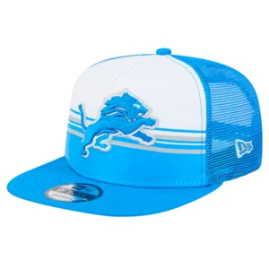 Detroit Lions New Era Striped A-Frame 9FIFTY Trucker Snapback Hat Cap Men's NFL - Picture 1 of 11