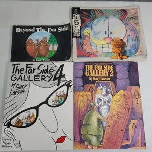Lot Of 4 Comic Cartoon Paper Books Collections Garfield Far Side Gallery 2 4 Vtg - Picture 1 of 11