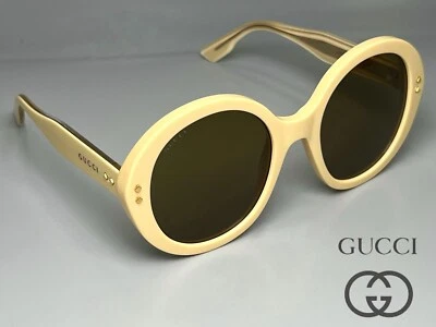 New Gucci Sunglasses Women GG1081S Round Yellow/ Yellow Lenses 54-140 Italy - Image 1 of 4