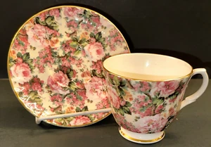 Staffordshire Chintz Collection Royale Garden Rose Chintz Teetasse Untertasse - Bild 1 von 3