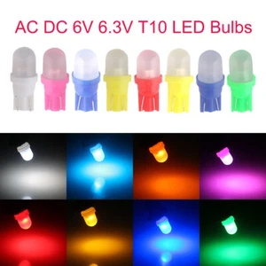 10Pcs AC DC 6V T10 194 168 W5W for Pinball Toy Vehicles Battery Car LED Bulbs - Picture 1 of 14
