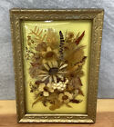 Vintage Handmade VT Wild Flowers Envirotex Encased Boho Framed Art