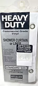 Heavy Duty Commercial Grade White Vinyl Shower Curtain or Liner 70”W X 71”L NIP - Picture 1 of 2
