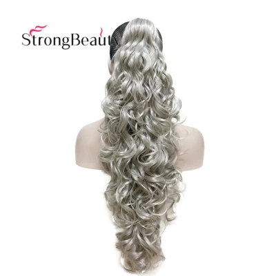 Длинный волнистый серый красный зажим в/на волосы расширения изделие вьющиеся когти хвост цветной - Изображение 1 из 3