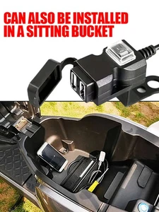 Dual Port USB 12V Phone Charger Adapter Handlebar Mount Motorcycle Accessories - Picture 1 of 9