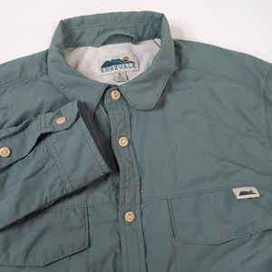 Edgevale Shirt Men Small Green Long Sleeve Button Up Outdoor Fishing USA - Picture 1 of 7