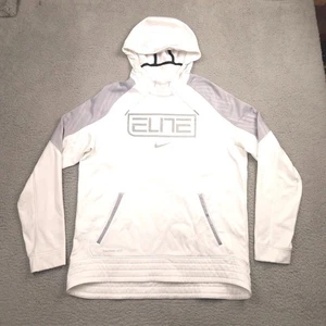 Nike Elite Therma-Fit Felpa con Cappuccio Uomo Large Bianco Grigio Pullover Felpa Basketba - Foto 1 di 10