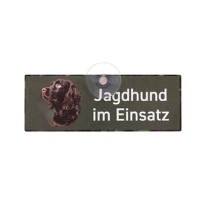 Premium Hundeschild AUTOSCHILD MIT SAUGNAPF "DEUTSCHER WACHTELHUND" Jagdhund - Bild 1 von 4