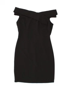 GUESS Womens Off Shoulder Dress IT 42 Medium Black Polyester KI02 - Picture 1 of 3