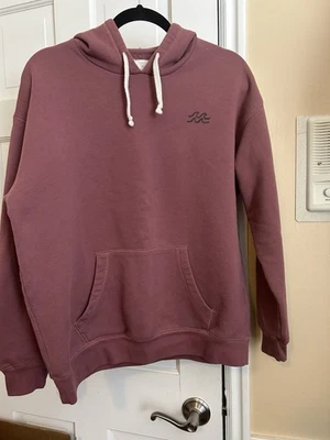 Moletom com capuz feminino Billabong marrom roxo tamanho XL rosa flor - Imagem 1 de 4