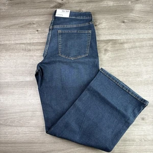 Chaps Damenjeans Größe 10/30 mittelhoher Bund kurz geschnitten Kick Flare grüne dunkle Waschung neu mit Etikett - Bild 1 von 17