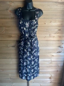 Topshop linen blend Strappy floral wiggle dress Size 10 - Picture 1 of 11