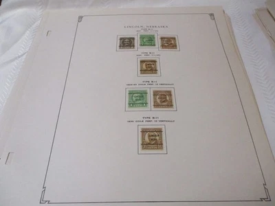 PRECANCEL STAMPS LINCOLN NEBRASKA TYPE B-11 1922 23 1927 1930 - Image 1 of 3