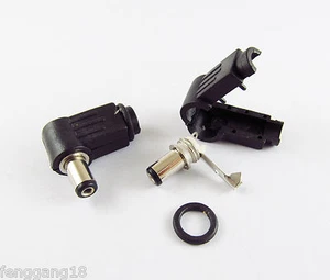 50x 5.5mm x 2.1mm Right Angle DC Power Cable Male Plug Connector Adapter Plastic - Picture 1 of 4