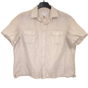 Concepts by Claiborne Linen Blend Button Down Shirt Women Size XL - Picture 1 of 4