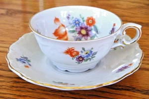 SCHUMANN BAVARIA China SCH312 Demitasse Flat Cup & Saucer Set. Germany US Zone - Picture 1 of 17
