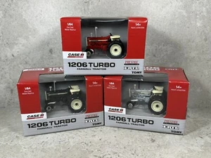 1/64 Farmall 1206 Turbo With Duals Set Of 3: Red/Black/Silver Ertl - Picture 1 of 4