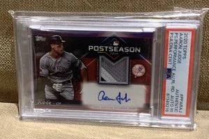 2020 Topps Postseason Performance Aaron Judge PATCH Auto Card # /10 PSA AUTO 10 - Picture 1 of 8