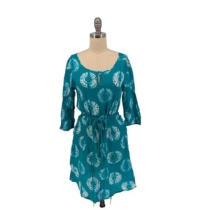 01490 Calypso Tie Dye Tunic Dress Teal Size Small bohemian resortwear coastal - Picture 1 of 8