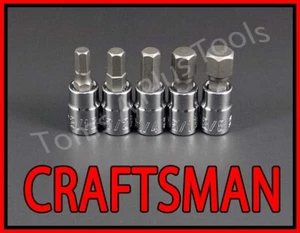 CRAFTSMAN HAND TOOLS 5pc 1/4 SAE Hex key bit ratchet wrench socket set - Picture 1 of 3