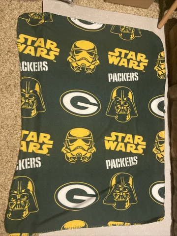 Star Wars Darth Vader NFL Green Bay Packers Throw Blanket Northwest 38”x49” Cover