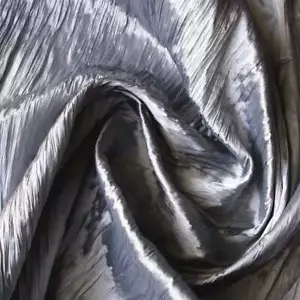Silver Gray Crushed Faux Silk Fabric By The Yard, 35 inch Silver Crush Silk - Picture 1 of 2