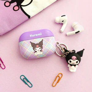 Étui écouteur sans tonalité Sanrio Kuromi Apple AirPods Pro Galaxy Buds + ensemble de figurines - Photo 1 sur 10