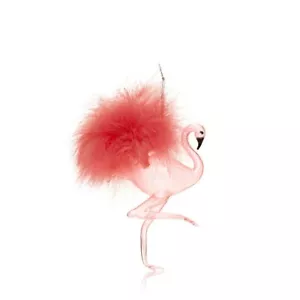 Christmas Joy rosa Flamingo Glasornament, 5,5 Zoll H - Bild 1 von 2