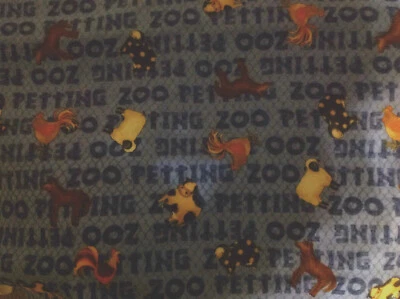 Debbie Mumm Blue Petting  Zoo Flannel all over fabric by the yard - Image 1 of 2